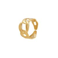 Stainless Steel Finger Ring, 304 Stainless Steel, real gold plated, adjustable & for woman & hollow 