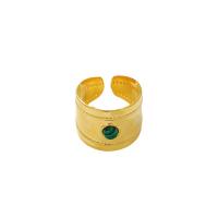 Stainless Steel Finger Ring, 304 Stainless Steel, with Resin, 18K gold plated, fashion jewelry & adjustable & for woman 