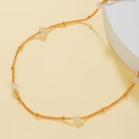 Stainless Steel Jewelry Necklace, 304 Stainless Steel, with Glass Seed Beads, with 2.75inch extender chain, 18K gold plated, fashion jewelry & for woman Approx 15.75 Inch 