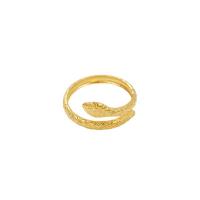 Stainless Steel Finger Ring, 304 Stainless Steel, Snake, real gold plated, Unisex & adjustable 