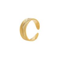 Edelstahl Fingerring, 304 Edelstahl, Federn, vergoldet, einstellbar & für Frau, 18x8mm, verkauft von PC