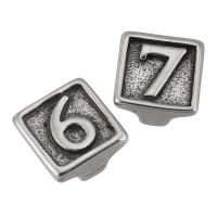 Edelstahl Perlen, 316 Edelstahl, DIY & verschiedene Muster für Wahl, originale Farbe, 10x10mm, Bohrung:ca. 1.5mm, verkauft von PC