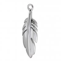 Stainless Steel Leaf Pendant, 316 Stainless Steel, DIY, original color Approx 2mm 