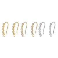 Brass Hook Earwire, plated, fashion jewelry & DIY & micro pave cubic zirconia 38mm 