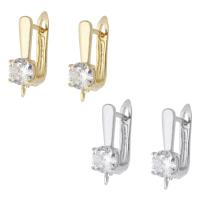 Brass Lever Back Earring Wires, plated, fashion jewelry & DIY & micro pave cubic zirconia 