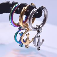 Huggie Hoop Drop Earring, Нержавеющая сталь 304, вакуумное ионное покрытие, Женский, Много цветов для выбора продается Пара