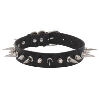 Fashion Choker Necklace, PU Leather, with 304 Stainless Steel & Zinc Alloy, Length Adjustable & fashion jewelry & with rivet stud & for woman Approx 43 cm 