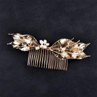 Braut Dekoratives Haarkämmchen, Zinklegierung, mit Kunststoff Perlen, Modeschmuck & für Frau, goldfarben, 150x60mm, verkauft von PC