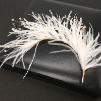 Hair Band Findings, Zinc Alloy, with Feather & Crystal, fashion jewelry & for woman, 160mm 