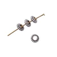 Perles intercalaires en alliage de zinc, Plat rond, Plaqué de couleur d'argent, DIY Vendu par PC