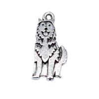 Zinc Alloy Animal Pendants, Dog, antique silver color plated, DIY 