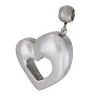 Stainless Steel Heart Pendants, 304 Stainless Steel, DIY & hollow, original color Approx 3mm 
