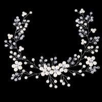 Headband, Zinc Alloy, with Crystal & Plastic Pearl, fashion jewelry & for children, silver color 
