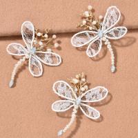 Children Hair Clip, Zinc Alloy, with Lace & Plastic Pearl, Dragonfly, fashion jewelry & for children [