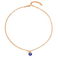 Evil Eye Jewelry Necklace, Zinc Alloy, with 5cm extender chain, Round, plated, evil eye pattern & for woman cm 