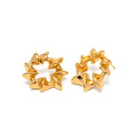Brass Stud Earring, 304 Stainless Steel, Vacuum Ion Plating, fashion jewelry & for woman, golden, 23mm 