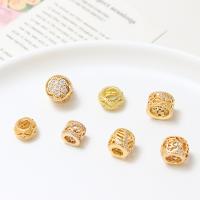Perles zircon Micro Pave cubes, laiton, Plaqué d'or, DIY & styles différents pour le choix & pavé de micro zircon, doré, Vendu par PC