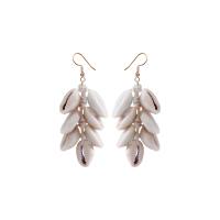Seashell Earrings, Shell, with Cotton Thread & Zinc Alloy, fashion jewelry & Bohemian style & for woman 