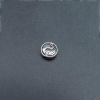 Perles plates en alliage de zinc , Plat rond, Plaqué de couleur d'argent, Vintage & DIY Environ Vendu par sac