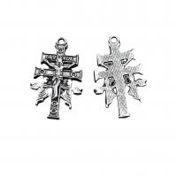Colgantes de Aleación de Zinc en Forma Cruces, chapado en color de plata antigua, Vintage & Bricolaje, 18x30mm, aproximado 100PCs/Bolsa, Vendido por Bolsa