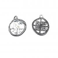 Zinc Alloy Jewelry Pendants, Round, antique silver color plated, vintage & DIY Approx 