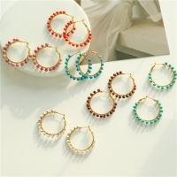 Gemstone Drop Earring, Zinc Alloy, with Natural Stone & Glass, plated, fashion jewelry & for woman 