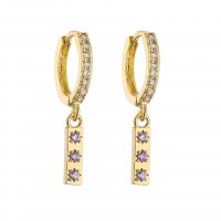 Cubic Zirconia Micro Pave Brass Earring, plated, fashion jewelry & micro pave cubic zirconia & for woman 
