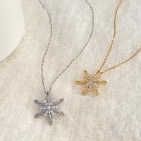 Rhinestone Zinc Alloy Necklace, with 1.96inch extender chain, Snowflake, plated, fashion jewelry & for woman & with rhinestone Approx 15.75 Inch 