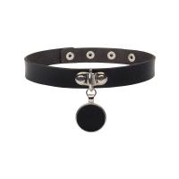 Fashion Choker Necklace, PU Leather, with Zinc Alloy, fashion jewelry & for woman 18mm Approx 41 cm 