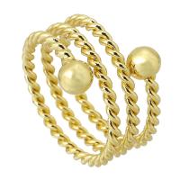 Палец кольцо-латунь, Латунь, плакирован золотом, ювелирные изделия моды & Женский, размер:4, продается PC