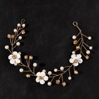 Headband, Zinc Alloy, with Plastic Pearl, fashion jewelry & for woman & with rhinestone 240mm 