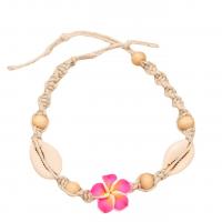 Fashion Jewelry Anklet, Shell, with Wood, Flower, Bohemian style & for woman cm 