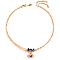 Evil Eye Jewelry Necklace, Zinc Alloy, with 5cm extender chain, plated, evil eye pattern & for woman & with rhinestone Approx 46.5 cm 