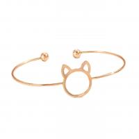 Zinc Alloy Cuff Bangle, Cat, gold color plated, for woman, golden, Inner Approx 65mm 