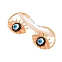 Evil Eye Earrings, Zinc Alloy, gold color plated, for woman & enamel, golden 