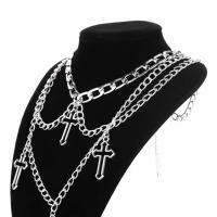 Fashion Statement Necklace, Zinc Alloy, with 5cm extender chain, Cross, plated, punk style & Unisex cm, 19 cm, 34 cm 