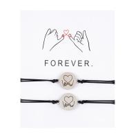 Fashion Create Wax Cord Bracelets, with 201 Stainless Steel, Shell, 2 pieces & adjustable, black Approx 16-30 cm 