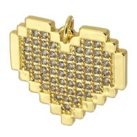 Colgante de Micro Pavé de Zirconía Cúbica, metal, Corazón, chapado en color dorado, Joyería & Bricolaje & micro arcilla de zirconia cúbica, dorado, 22x20x2mm, agujero:aproximado 3mm, Vendido por UD