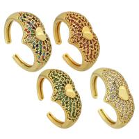 Цирконий Micro Pave Латунь палец кольцо, плакирован золотом, ювелирные изделия моды & инкрустированное микро кубического циркония & Женский, Много цветов для выбора, размер:7, продается PC