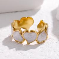 Enamel Stainless Steel Finger Ring, 304 Stainless Steel, Heart, fashion jewelry & for woman 