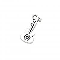 Musical Instrument Shaped Zinc Alloy Pendants, Guitar, antique silver color plated, DIY Approx 2.5mm, Approx 
