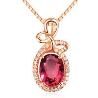 Латунное Ожерелье Горного Хрусталя, Латунь, с Стеклянный, плакированный цветом розового золота, Цепной ящик & Женский & со стразами, длина:Приблизительно 17.7 дюймовый, продается PC