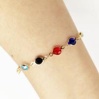 Zinc Alloy Anklet, with Crystal, fashion jewelry & for woman, silver color Approx 8.27 Inch 