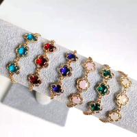 Zinc Alloy Crystal Bracelets, with Crystal, with 2.76inch extender chain, fashion jewelry & for woman Approx 6.69 Inch 