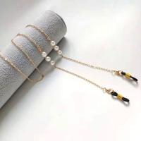Zinklegierung Brillenkette, mit Kunststoff Perlen, Anti-Skidding & für Frau, goldfarben, Länge:ca. 75 cm, verkauft von PC