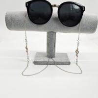 Zinklegierung Brillenkette, mit Kunststoff Perlen, Anti-Skidding & für Frau & mit Strass, keine, Länge:ca. 75 cm, verkauft von PC