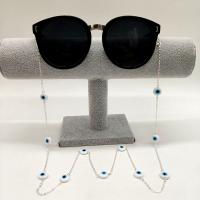 Zinklegierung Brillenkette, mit Glas, Anti-Skidding & für Frau, keine, Länge:ca. 80 cm, verkauft von PC