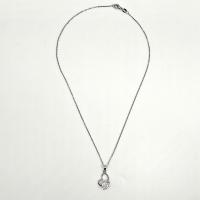 Zinc Alloy Cubic Zirconia Necklace, micro pave cubic zirconia & for woman, platinum color Approx 40 cm 