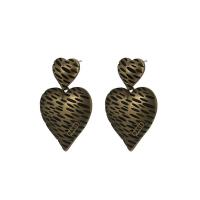 Brass Drop Earring, Heart, vintage & fashion jewelry & for woman 