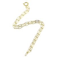 Cadena de collar de cable enlazado de latón, metal, chapado en color dorado, Joyería & Bricolaje, dorado, 10x4x0.5mm, longitud:18 Inch, Vendido por UD